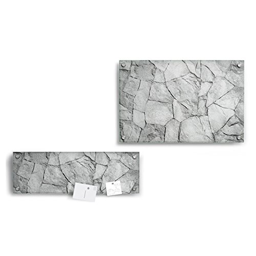Design Magnettafel | Glas Memoboard mit Stein Motiv | Sicherheitsglas | beschreibbar | inklusive 3 Magnete | verschiedene Größen (40×60 cm) - 2