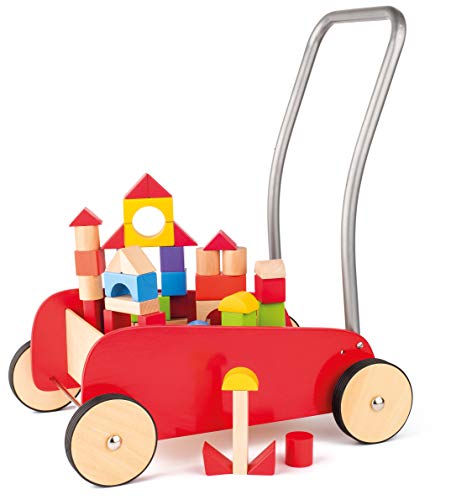 Hape International Woody bébé Trotteur en Bois avec Jeux de Construction élégante de Course Chariot à partir de 1