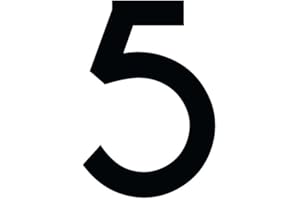 1peak Zahlenaufkleber Nummer 5, schwarz, 20cm (200mm) hoch, Aufkleber mit Zahlen in vielen Farben + Höhen, wetterfest