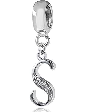Andante-Stones 925 Sterling Silber Dangle Bead ALPHABET