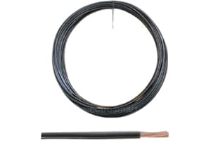 electrosmart 12V 24V 1mm² 16.5 Amps Single Core Copper Automotive Auto Car Marine Stranded Thin Wall Cable/Wire Red or Black (16.5A) (Black, 20m)