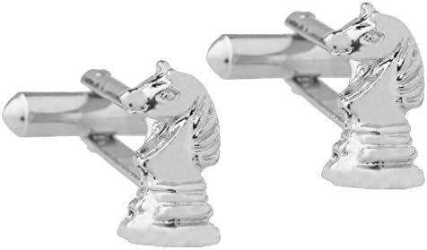 Shining Jewel - By ShivanshShining Jewel Silver Plated Chessboard Horse Design Fancy Cufflinks For Men (SJ_7048)