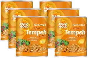 MARIGOLD HEALTH FOODS Marigold Fermented Vegan Tempeh Slices, 280g (Pack of 6) – High Protein, Plant-Based, Ready-to-Eat, Mild Flavour