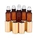 niceEshop(TM) 5ml Amber Glass Roll-on Bottles With Stainless Steel Roller Ball for Essential Oil,Aromatherapy,Perfumes and Lip Balms,Set of 6