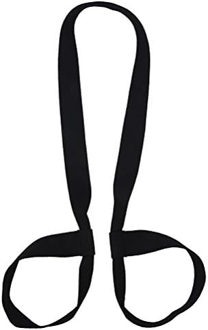 WuliRose 1 Pcs Yoga Mat Carry Strap Sling 2 in 1 Adjustable Durable Cotton Belt Fitness Stretching Strap for Pilates Exercises Aerobics, Black