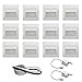 Produktbild BERYL Treppenstrahler/Stahl/12V DC/Nicht schwenkbar/60mm FI-Steckdosen-Montage/12-Stück-Set mit 20W 12V DC Netzteil und zwei 12V DC Bewegungssensoren (Mattweiss (Warmes Licht))