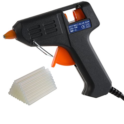 Glue Gun Hot Melt Adhesive with Trigger Supplied with 10 7mm x 100mm Glue Sticks for Hobby, Craft, Metal, Wood, Glass, Card and Plastic 13A Fitted Plug