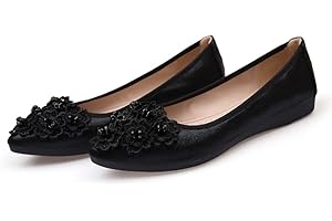 AOIKOY Décolleté Ballerine Pieghevoli da Donna arrotolabili per Abiti da Sposa e Ballerine Pieghevoli con Bellissimi Strass Portatili Slip on Mocassini, Matrimonio, Affari,Casual