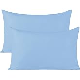 TeksNil Home D&uuml;z Pamuklu 2&rsquo;li Mavi Yastık Kılıfı 50 X 70 Cm Kapaklı