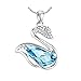 NEVI Swan Animal Fashion Swarovski Elements Rhodium Plated Matinee  Pendant Necklace Jewellery for Women & Girls (Blue & Silver) RS.1350.00