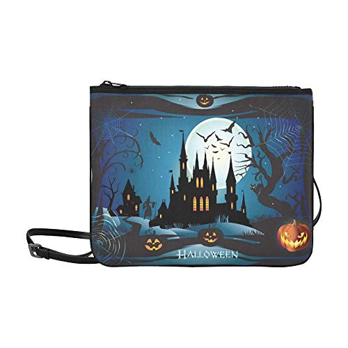 Preisvergleich Produktbild WYYWCY Halloween-Nacht-Kürbis-Geisterhaus-k... hochwertiges Nylon-dünne Handtasche Umhängetasche Umhängetasche