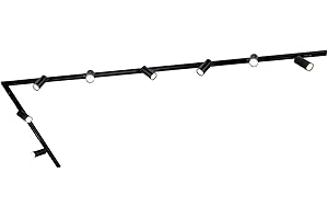 Ledvion - Éclairage de piste LED 3M + 8 Track Spotlights (5W, 2700K, Noir, Dimmable), 1-phase Track Fixture, Spot de voie, luminaire de piste