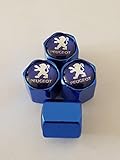 Gewölbte 3D-Effekt logo Speed Demon PEUGEOT blau deluxe Legierung ventil Kappen diese Staubkappen passen alle Modelle 206 1007 407 205 207 504 309 4007 Partner 307 etc. (2)