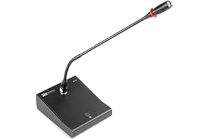 Tafelmicrofoon - Power Dynamics TM370 tafelmicrofoon met gong en LED ring voor on air indicatie - Zwart (173.420)