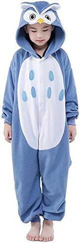 Kids Onesie Animal Pyjamas Homewear Sleepsuit Halloween Cosplay Costume (Owl, 125#(Fit height:55"-59"/140-150cm))
