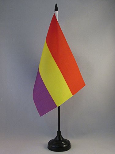 BANDERA de MESA ESPA  A REPUBLICANA SIN ESCUDO 21x14cm - BANDERINA de DESPACHO DE LA REPUBLICA ESPA  OLA 14 x 21 cm - AZ FLAG