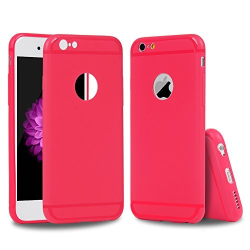 Funda iPhone 6  iPhone 6s Carcasa Silicona Gel Mate   Vidrio Templado Protector de Pantalla - Mavis s Diary Case Ultra Delgado TPU Goma Flexible Cover para iPhone 6 6s - Rojo