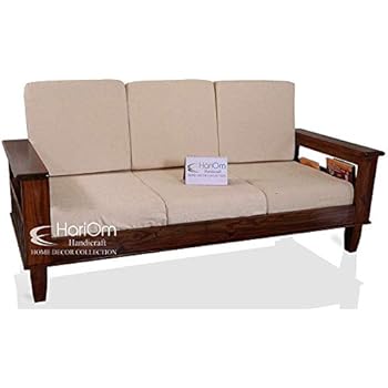 Hariom Handicraft Solid Sheesham Wood 3 Seater Sofa Set Wooden