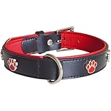 The Paws Halsband mit Pfoten-Charm, aus Leder