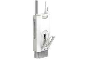Qumox Kit de Limpieza Multifuncional 8 en 1 para Dispositivos electrónicos: Cepillo para Teclado, Limpiador de Pantallas, Limpiador de Auriculares y AirPods, diseño Compacto y portátil