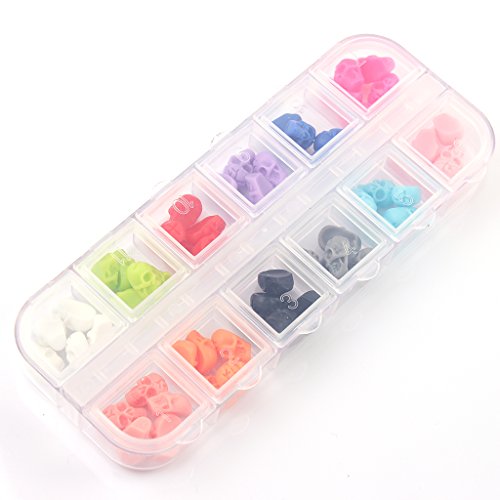 Nail Art Tip Decoration Skull Head Embellishement Crafts 12 Colors Box of Approx.60Pcs
