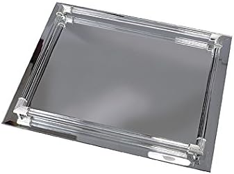 Harry D Koenig Rectangular Mirrored Vanity Tray with Glass Gallery Rods