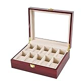 ChenYongPing 1185/5000 Schmuck-Aufbewahrungsbox ansehen Ele Wooden 10 Watch Aufbewahrungsbox und Vitrine Walnut Wood Finish Eleganter Speicher für Up
