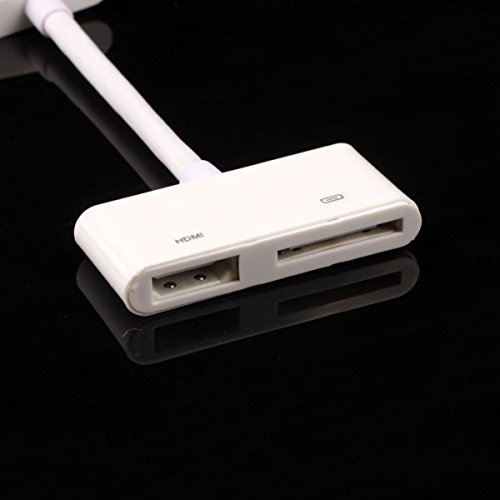 (Compatible up to iOS 9) O2+ Digital AV 30 Pin Dock to HDMI & Dock Charger Adapter Converter Cable for iPhone 4, 4S, iPad 2, 3 - 2