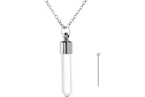OPIURVY Collana per Urna in Argento Sterling per le Ceneri, Gioielli per la Cremazione del per le Ceneri, Ciondolo Ceneri per le donne, Ciondolo medaglione commemorativo con kit di riempimento