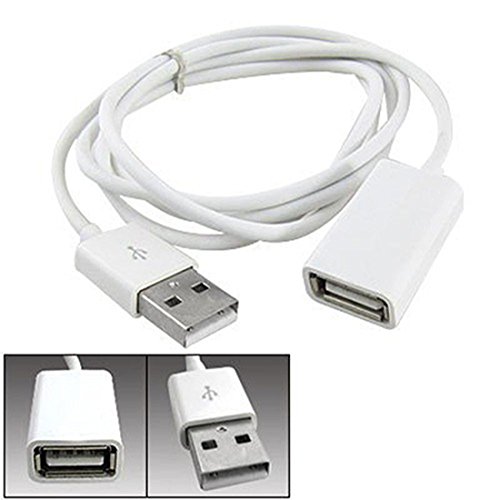 Weiße PVC Metall USB Stecker auf Buchse Verlängerung Adapter Kabel Schnur 1M für PC Laptop - 2
