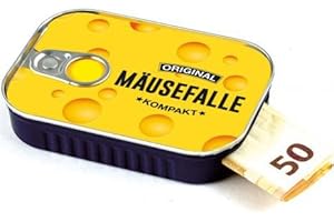 ‎SCHERZBOUTIQUE Geldgeschenke Verpackung Sardinendose "MÄUSEFALLE" Geld Geschenkverpackung für Geburtstag, Konfirmation, Jugendweihe, Umzug | inkl Aufkleber für individuelle Botschaft | made by Scherzboutique