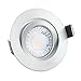 Produktbild 5x dimmbare, 25mm flache Aluminium LED Einbaustrahler | Extrem hell & Cri 90 | 7W statt 90W | 230V | 3000 Kelvin 520 Lumen | warmweiße Lichtfarbe | matt rund | 5er Set 3000K