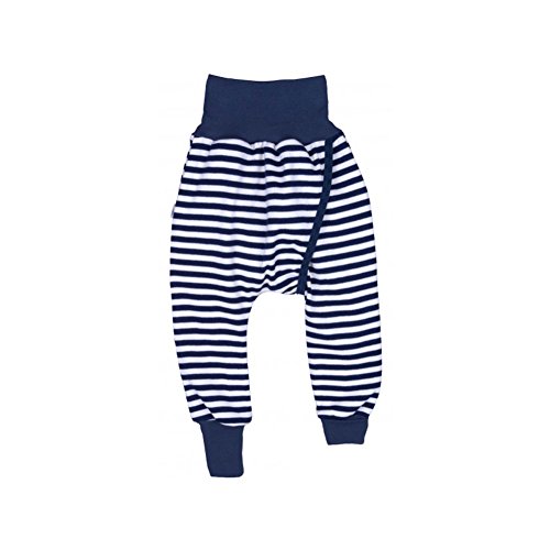 Iobio 100% organic cotton pants nappy free Elimination communication (3-6 mo, White-Dark blue)