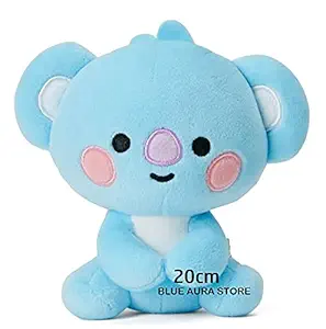 Blue Aura 20 cm Koya Big Size BT21 BTS Sitting Stuffed Plush Toy Plushie (Koya Big Size Plush)