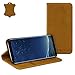 Price comparison product image ROYALZ Schutzhülle für Samsung Galaxy S8 Ledertasche (5.8 Zoll) Lederhülle Tasche Book Case Cover Schutztasche Handyhülle Hülle Vintage Leder, Farbe:Camel Braun