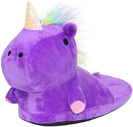 Ladies Unicorn Slippers Soft Plush Slip-On Animal Shoes for Christmas Halloween Gift Adult Sizes 35-44