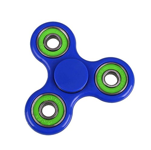 (Fidget Club) Tri Fidget Hand Spinner Toy,Stress Reducer Ultra Durable High Speed Ceramic Bearing Fidget Finger Toy Can Continue to Rotate for 1-3 minutes - Perfect for ADD / ADHD / Anxiety / Autism And Stress Relief Adult Children,Office Desk Gadget (Blue with Green Bearings) (Fidget Club) Tri Fidget Hand Spinner Toy,Stress Reducer Ultra Durable High Speed Ceramic Bearing Fidget Finger Toy Can Continue to Rotate for 1-3 minutes - Perfect for ADD / ADHD / Anxiety / Autism And Stress Relief Adult Children,Office Desk Gadget (Blue with Green Bearings)