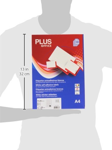 Plus Office 10676 - Etiquetas autoadhesivas de cantos rectos 2400 eti caja 70 x 37 mm blanco Plus Office 10676 - Etiquetas autoadhesivas de cantos rectos 2400 eti caja 70 x 37 mm blanco