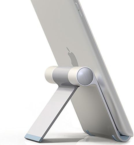 iPad Stand, Vobon Mobile Phone Stand, Portable Multi Angle Tablet Holder Dock for iPad Pro / Air / Mini, Android Tablet, Kindle, Compatible with iPhone X / iPhone 8, Galaxy Note 8 / S8 and Most Smartphones (4"-10") (Silver)