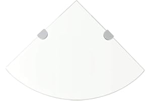 vidaXL 2X Estantes Esquina Soportes Balda Placa Panel Estantería para Casas o Tiendas de Pared Expositora Estantería Decoración Cromados Vidrio 35x35cm