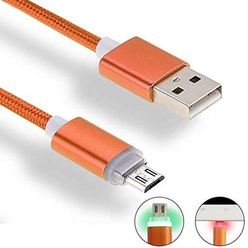 iMusi Micro USB Kabel für Android Smartphone mit LED High Speed [Syncwire & Ladekabel] - Lebenslange Garantieserie - für Samsung Galaxy, HTC, Huawei, Sony, Nexus, Nokia, Kindle und mehr Orange