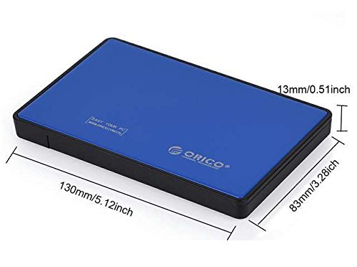 ORICO 6,3 cm USB 3.0 Festplatte Gehäuse Caddy für 6,3 cm SATA HDD & SSD, Werkzeuglose Design – Blau - 6