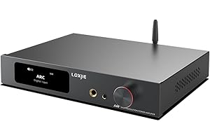 LOXJIE Wzmacniacz audio A40 All-in-one, układ MA5332MS NJW194, wejście gramofonu winylowego, tryb EQ, 5 filtrów, wyjście basowe, Bluetooth 5.1