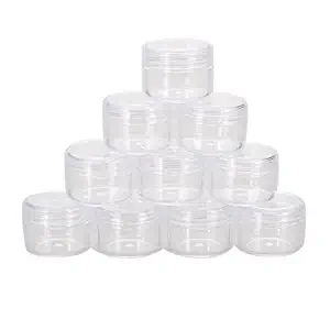 Rrimin 10Pcs 5g/ml Cosmetic Empty Jar Pot Eyeshadow Makeup Face Cream Container Transparent
