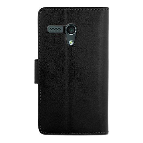 kwmobile Funda para Motorola Moto G  2013  - Carcasa de  Cuero sint  tico  - Case con Tapa y  Tarjetero  en  Negro 