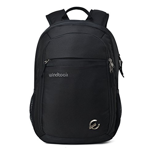 Windtook Rucksack für Notebook Laptoprucksack Jungen Schulrucksack 12 Zoll bis 15,6 Zoll 25L für Uni Arbeit Outdoor Gepolstert Wasserdicht Leicht Schwarz