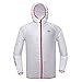 Produktbild HYSENM Ultraleichte UV Schutz Jacke für Damen und Herren UPF 40+ mit Kaputze Reflektierendem Logo und Aufbewahrungsbeutel Hochwertige Sommer Sport Outdoor Freizeit Ausrüstung - Weiß XL=Asian 2XL