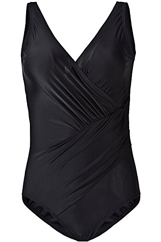 HASIDING Women's Waist Minimizer Sexy V-neck One Piece Swimwear Swimsuit Black Size 2XL