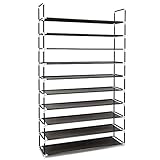 Meerveil Etagère à Chaussures Armoire à Chaussures Porte-Chaussures en Metal pour 50 Paires de Chaussures Organiseur à Chaussures pour Salon Entrée (Noire, 10 Couches)