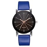 Armbanduhr Damen Uhr 2018 Persönlichkeit Quarz Lederband Newv Bügel Analoge Frauen Damenuhr Verschiedene 6 Farben Schwarz (Stadard, Blau)